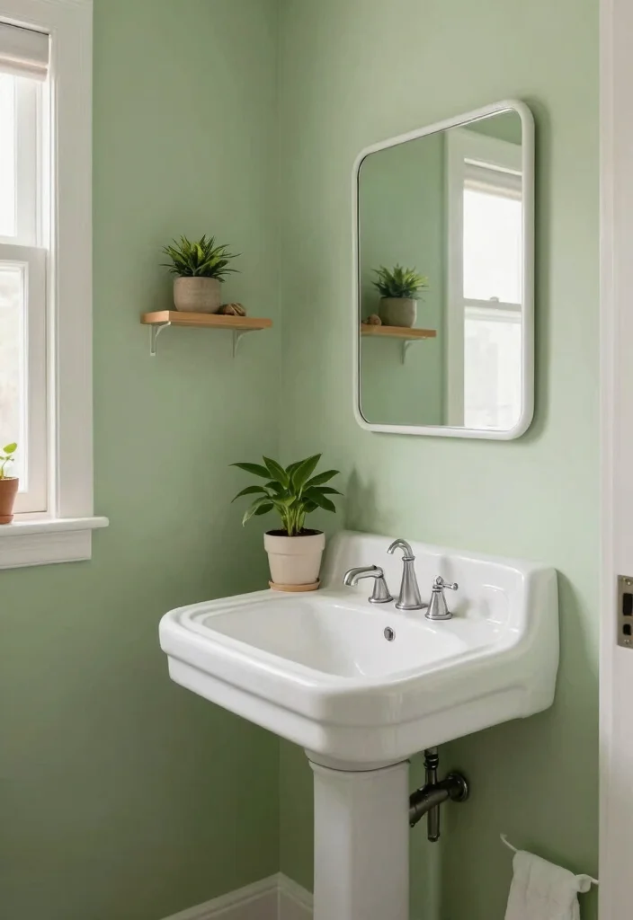 10 Best Green Bathroom Paint Colors for a Fresh Natural Look - 8. Light Avocado Green 1