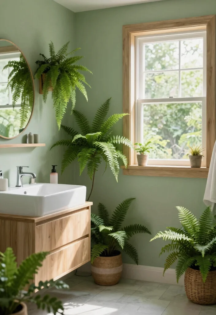 10 Best Green Bathroom Paint Colors for a Fresh Natural Look - 9. Soft Fern Green 1