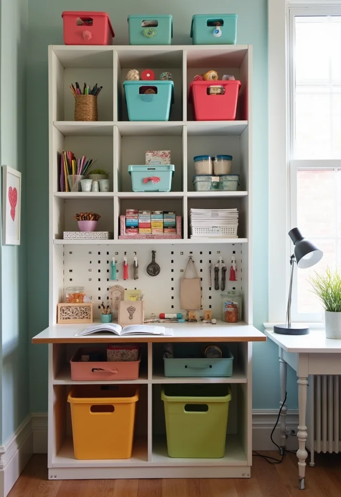 10 Billy Bookcase Office Ideas for Efficient Wall Storage - 3. Compact Crafting Station
