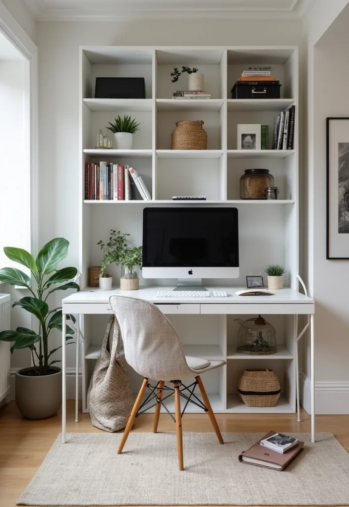 10 Billy Bookcase Office Ideas for Efficient Wall Storage - 5. Minimalist Tech Hub