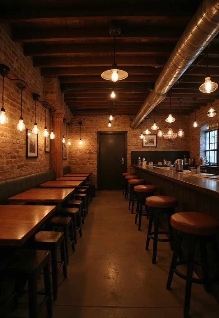 10 Black Basement Ideas for Bold Dramatic Style - 3. Industrial Lighting Fixtures