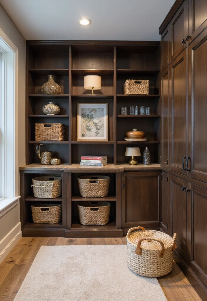 10 Black Basement Ideas for Bold Dramatic Style - 8. Stylish Storage Solutions