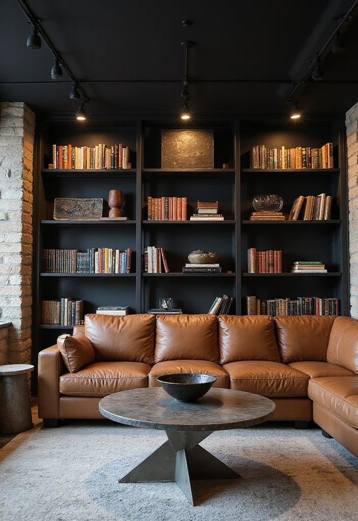 10 Black Ceiling Basement Ideas for Modern Industrial Depth - 1. Sleek Industrial Chic