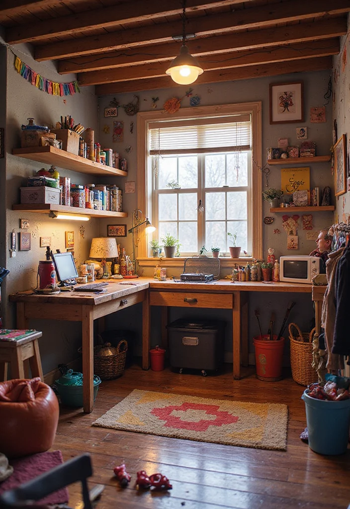 10 Bloxburg Basement Ideas for Creative Build Inspiration - 4. Crafting Corner