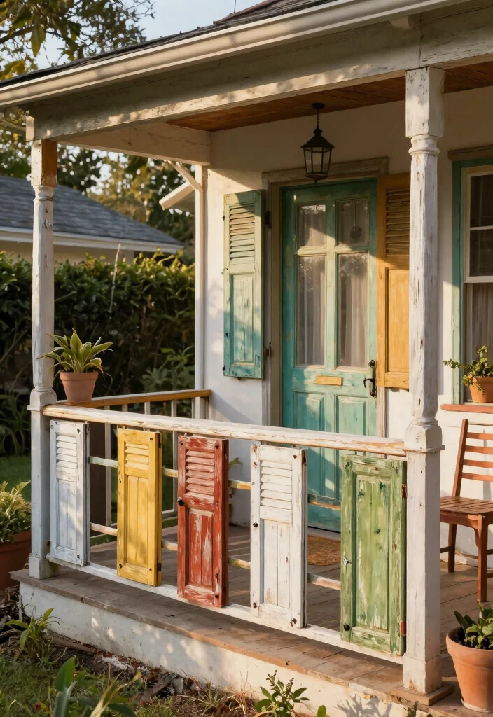 10 Cheap DIY Porch Railing Ideas That Look High End - 10. Upcycled Materials 1