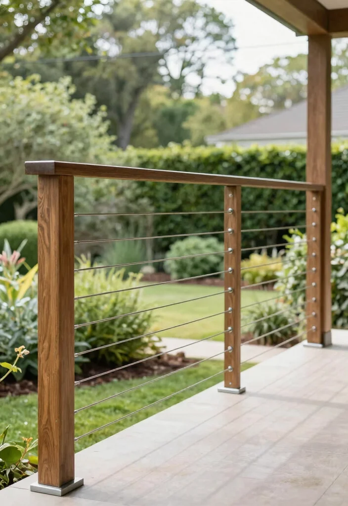 10 Cheap DIY Porch Railing Ideas That Look High End - 4. Cable Railing System 1
