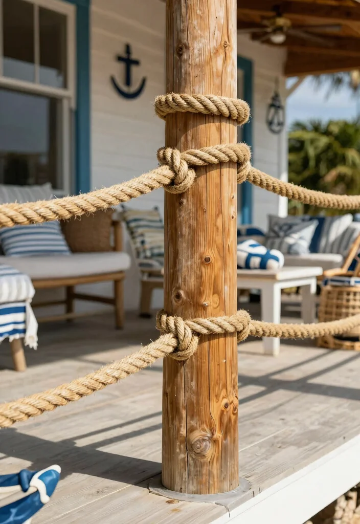 10 Cheap DIY Porch Railing Ideas That Look High End - 7. Intuitive Rope Railings 1