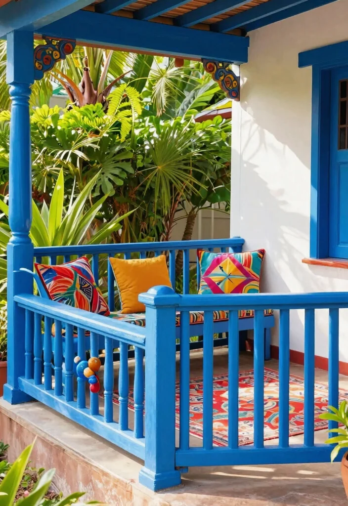 10 Cheap DIY Porch Railing Ideas That Look High End - 8. Painted Wooden Railings 1