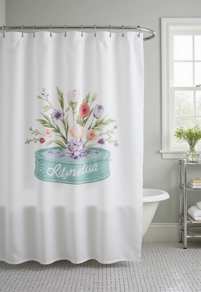 10 Clear Shower Curtain Ideas for Bright Open Bathroom Style - 10. Customizable Clear Shower Curtains