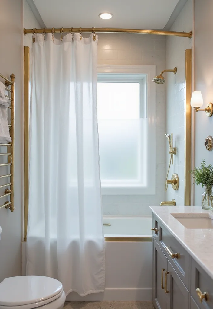 10 Clear Shower Curtain Ideas for Bright Open Bathroom Style - 4. Frosted Glass Effect
