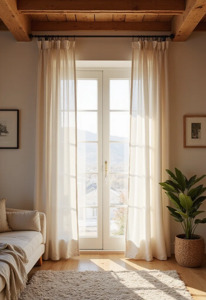 10 Curtain Box Ideas for Clean Architectural Finish - 3. Wooden Beam Aesthetic