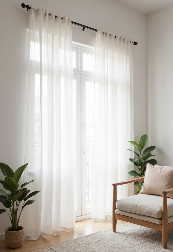 10 Curtain Box Ideas for Clean Architectural Finish - 5. Minimalist Curtain Rods