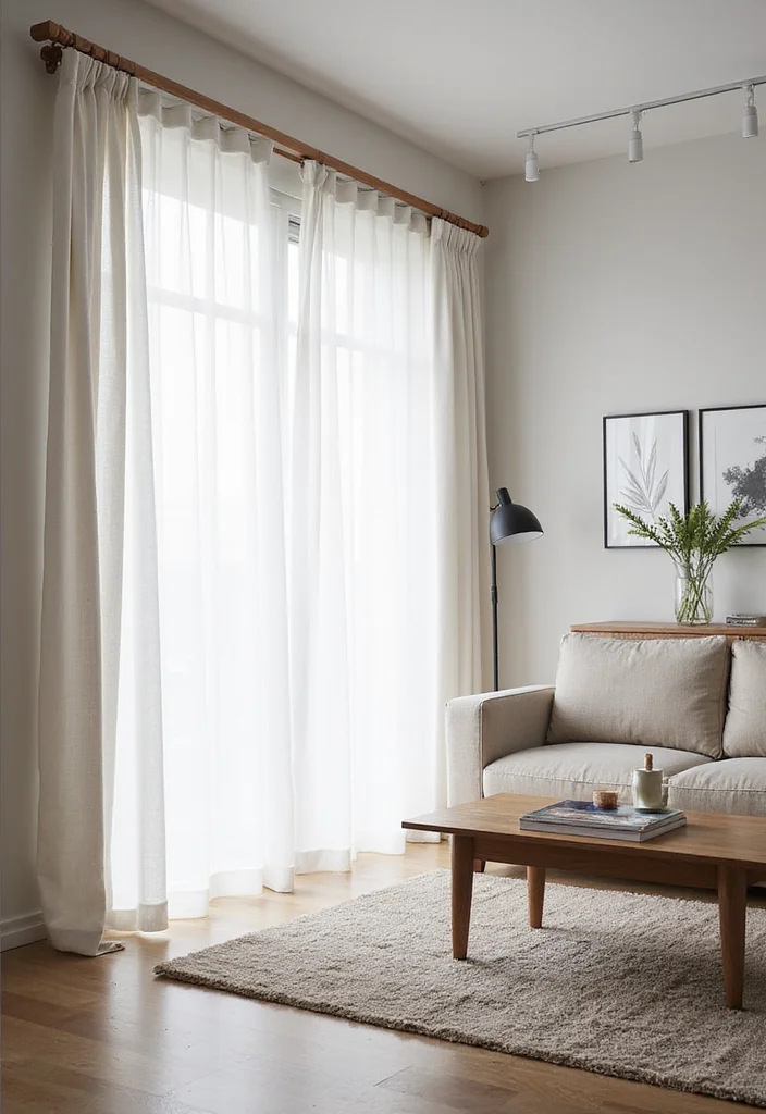 10 Curtain Wire Ideas for Minimal Lightweight Hanging - 3. Minimalist Track Systems