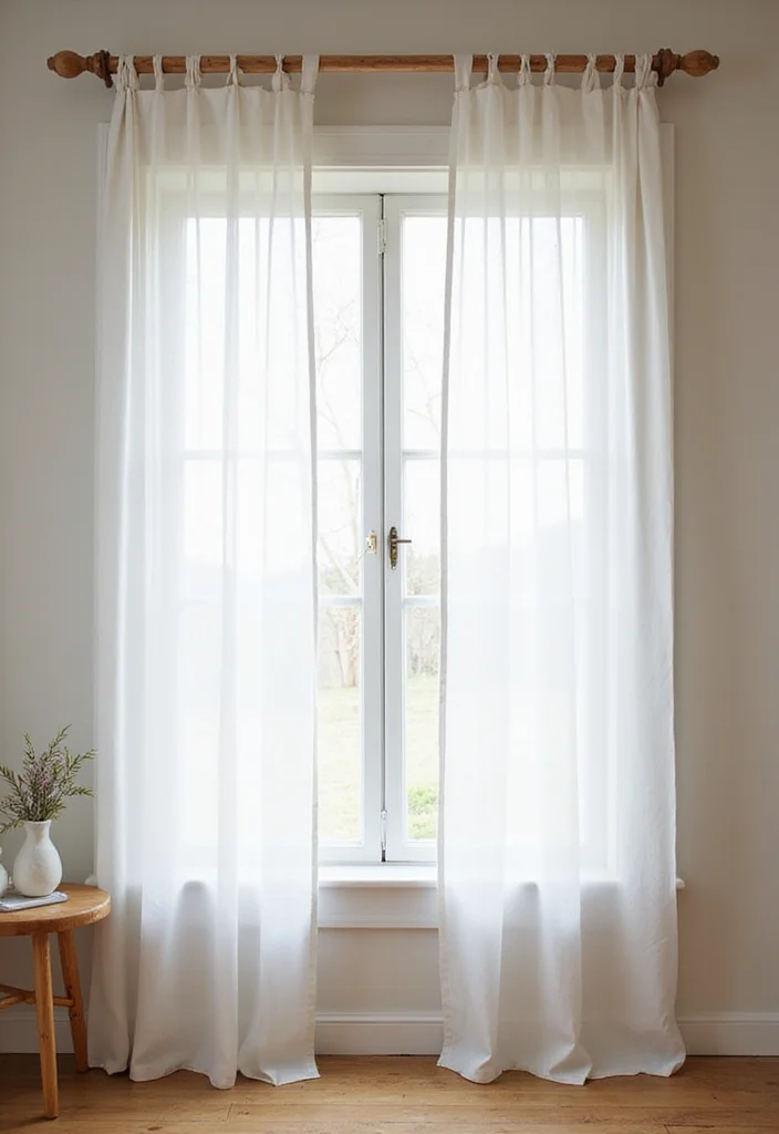 10 Curtain Wire Ideas for Minimal Lightweight Hanging - 5. Unique Wooden Dowels
