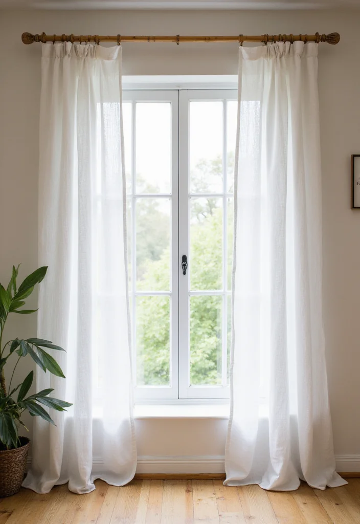 10 Curtain Wire Ideas for Minimal Lightweight Hanging - 7. Bamboo Rods for Eco-Chic Decor