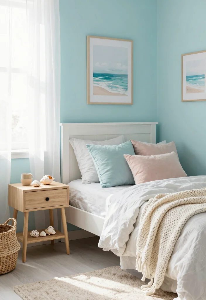 10 Dark Blue Bedroom Wall Ideas That Feel Calm and Stylish - 2. Soft Cerulean Retreat 1
