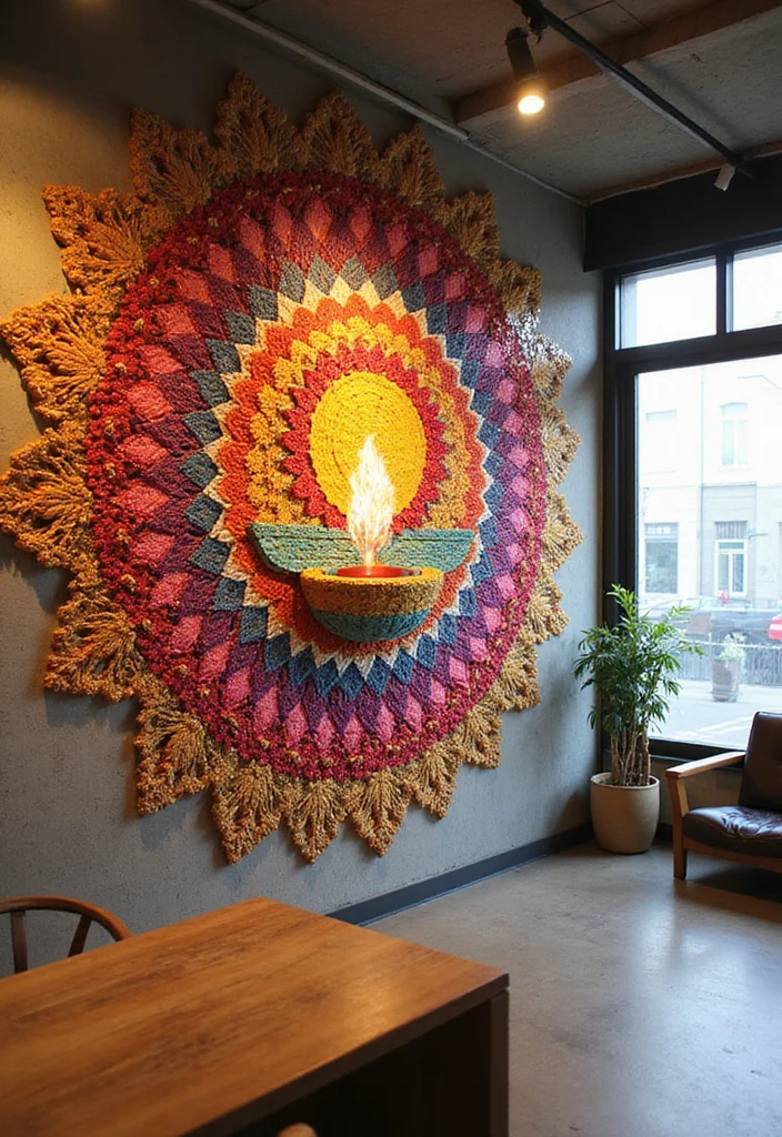 10 Diwali Office Decoration Ideas for Festive Warm Vibes - 9. Creative Wall Art