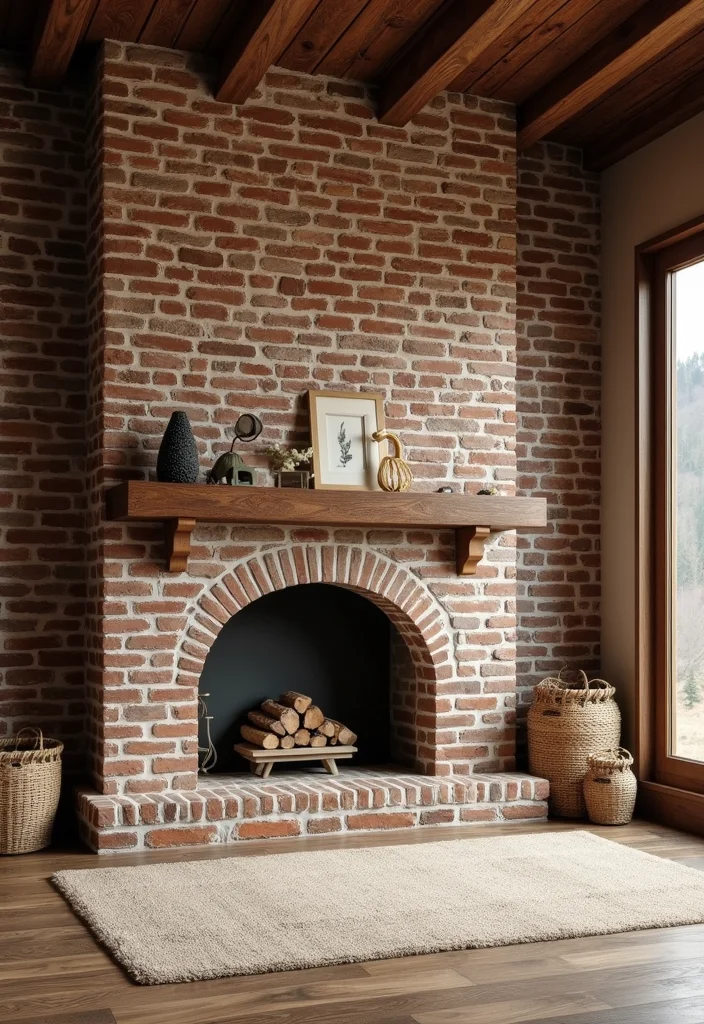 10 Fireplace Facade Ideas for Fresh Updated Looks - 2. Textured Brick Facade