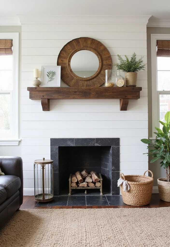 10 Fireplace Facade Ideas for Fresh Updated Looks - 9. Simple Shiplap