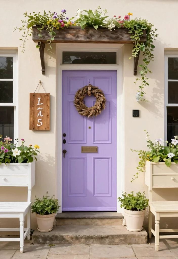 10 Front Door Paint Colors That Look Great with a Tan House 9 10 Front Door Paint Colors That Look Great with a Tan House - 9. Lavender: A Unique Option 1