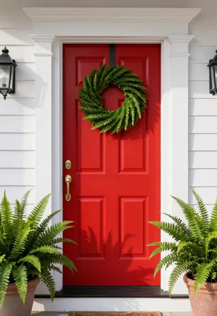 10 Front Door Paint Colors That Pop on a White House - 1. Bold Red for a Classic Touch 1