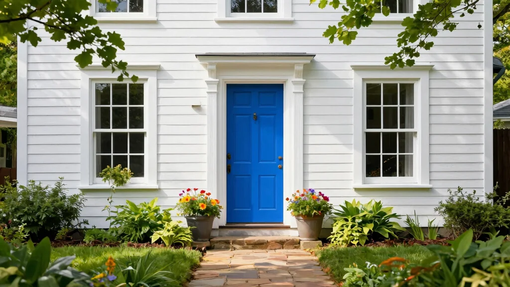 10 Front Door Paint Colors That Pop on a White House