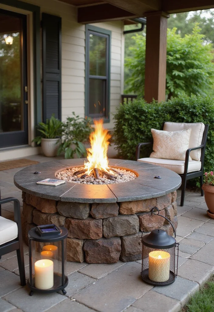 10 Front Porch Fire Pit Ideas for Warm Welcoming Nights - 7. Fire Pit with Eco-Friendly Accessories