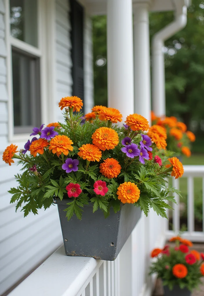 10 Front Porch Floral Ideas for Colorful Welcoming Style - 5. Whimsical Flower Boxes