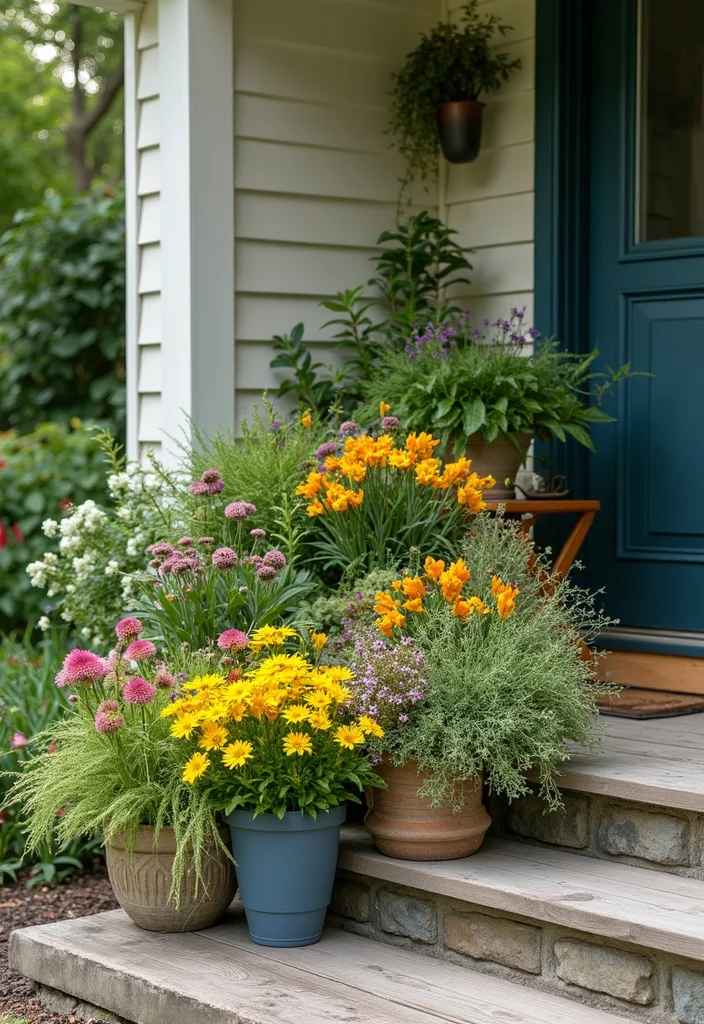 10 Front Porch Floral Ideas for Colorful Welcoming Style - 8. Eco-Friendly Floral Arrangements
