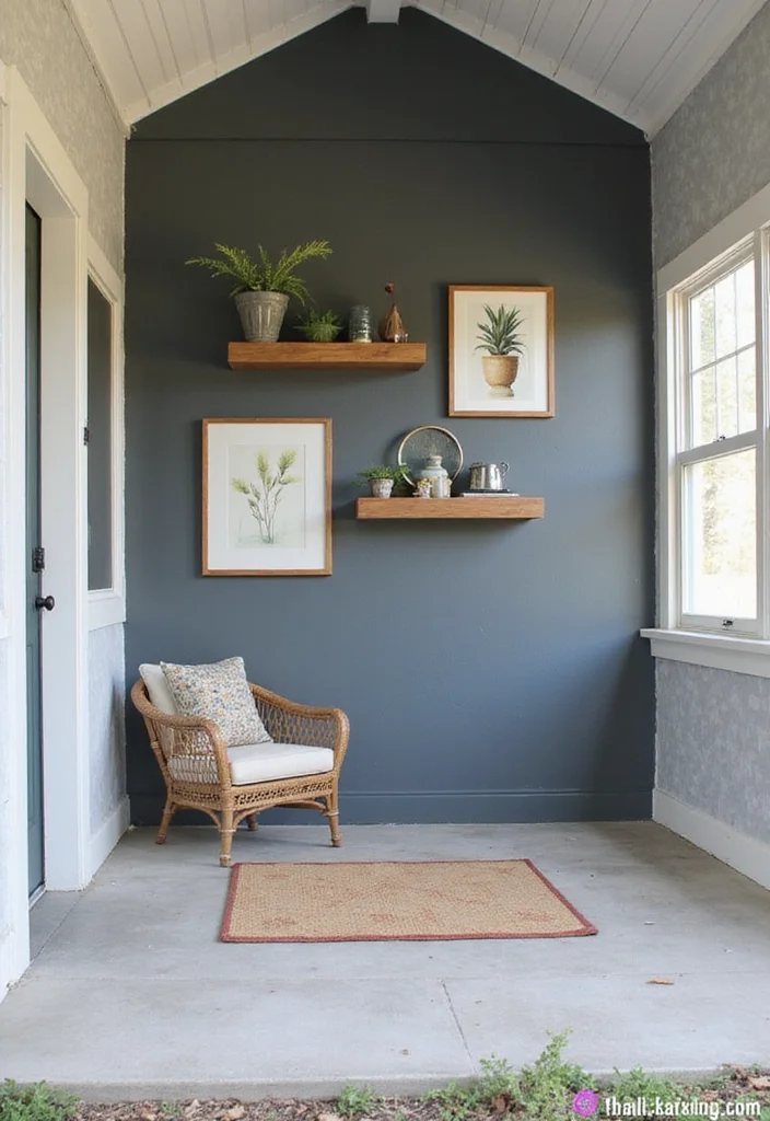 10 Grey Front Porch Ideas for Soft Neutral Curb Appeal - 7. Soft Grey Accent Walls