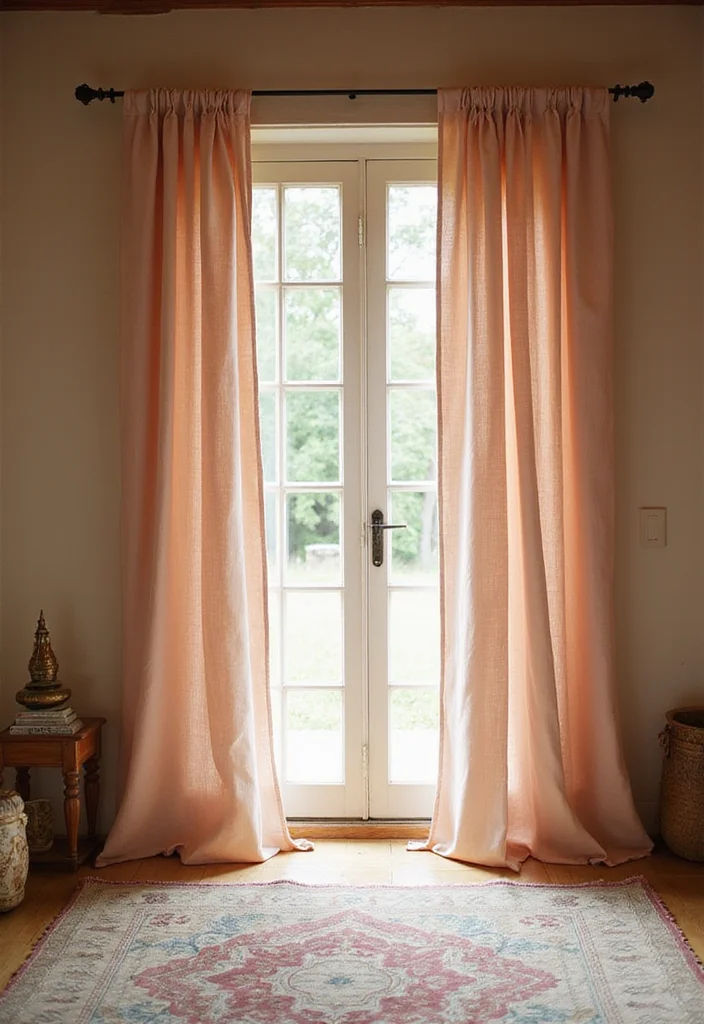 10 Mandir Curtain Ideas for Soft Sacred Ambience - 1. Organic Cotton Curtains