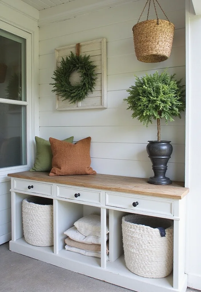 10 Modular Front Porch Ideas for Flexible Quick Installation - 5. Innovative Storage Solutions