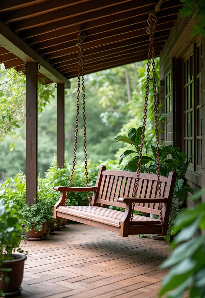 10 Modular Front Porch Ideas for Flexible Quick Installation - 7. Swinging Benches or Gliders