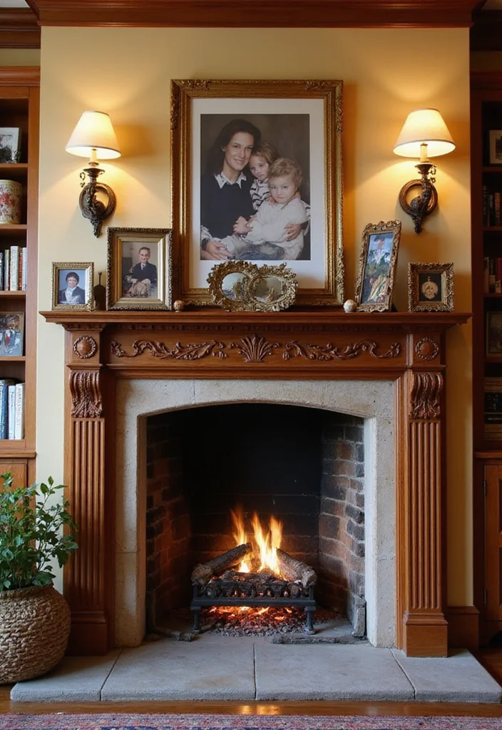 10 Open Fireplace Ideas for Traditional Inviting Warmth - 2. Elegant Classic Mantel