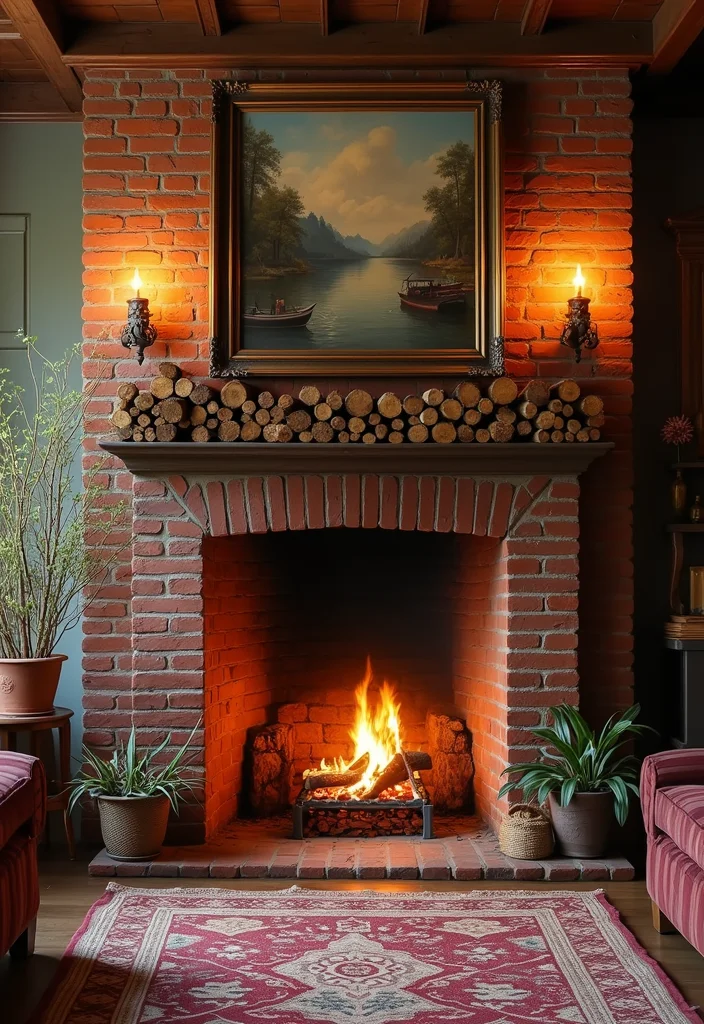 10 Open Fireplace Ideas for Traditional Inviting Warmth - 5. Traditional Brick Design