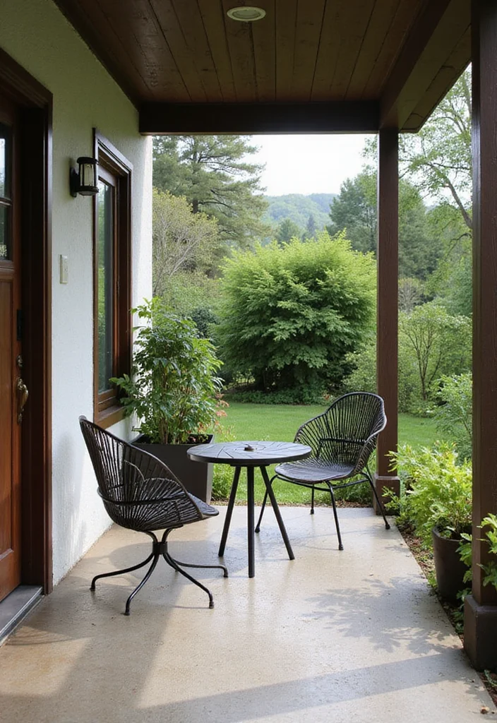 10 Shady Front Porch Ideas for Cool Comfortable Seating 89 10 Shady Front Porch Ideas for Cool Comfortable Seating - 9. Minimalist Metal Chairs