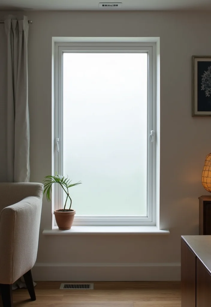 10 Small Basement Window Ideas for Maximized Light - 2. Frosted Window Films