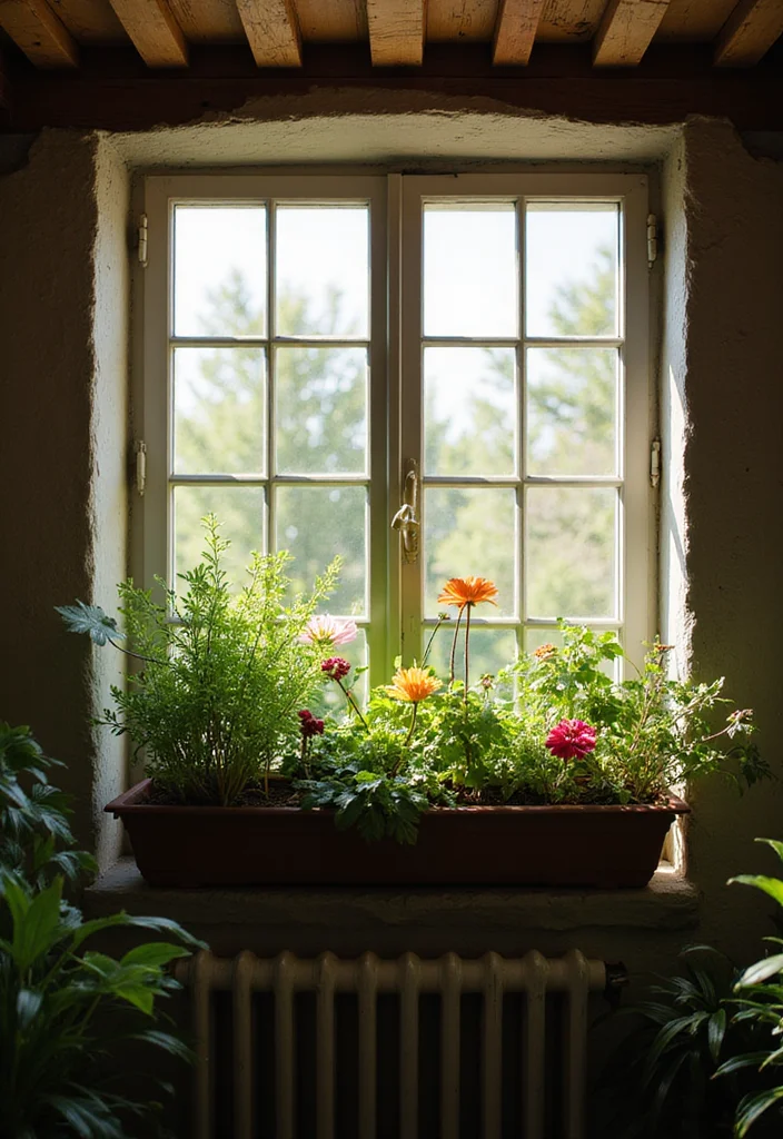 10 Small Basement Window Ideas for Maximized Light - 4. Window Boxes with Greenery