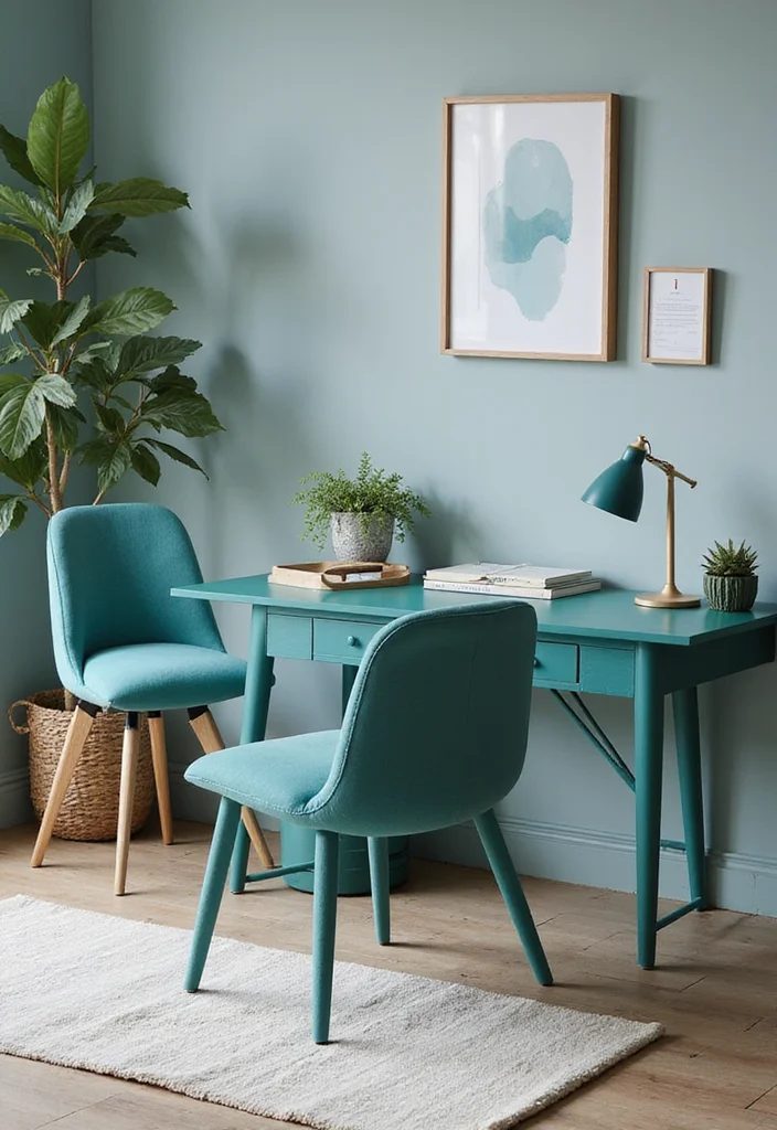 10 Teal Office Ideas for Bold Modern Color - 2. Teal Office Furniture
