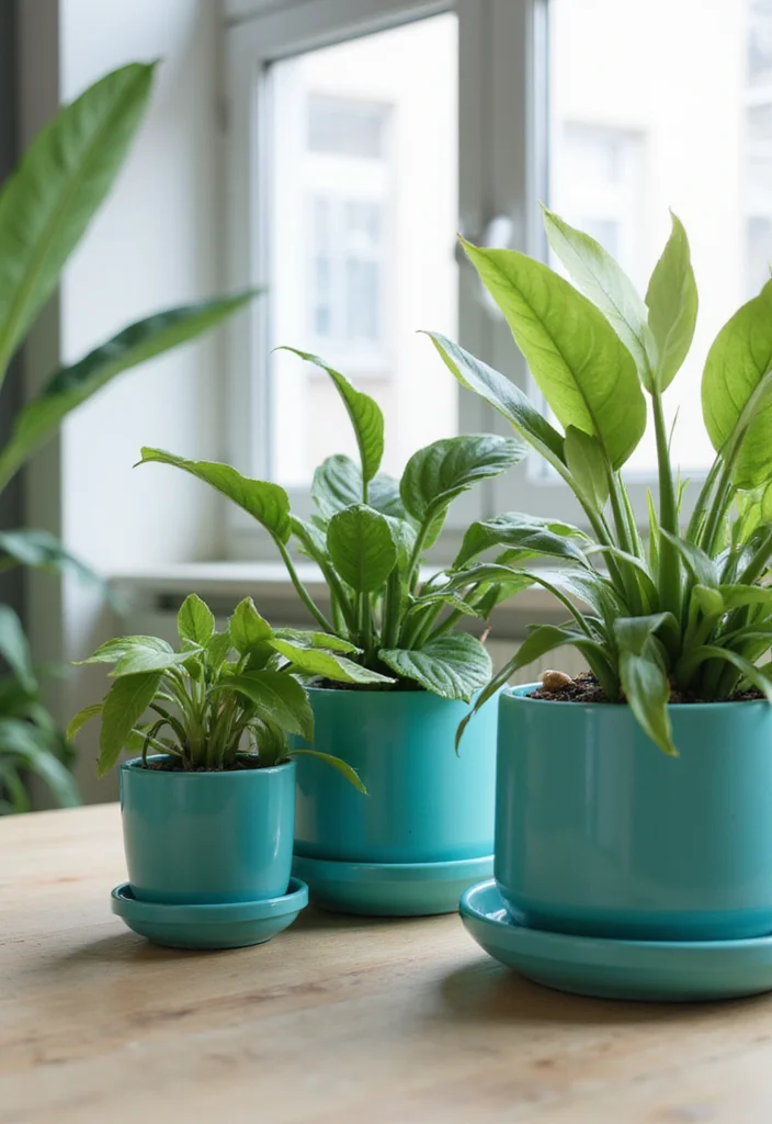 10 Teal Office Ideas for Bold Modern Color - 5. Teal Plants and Greenery