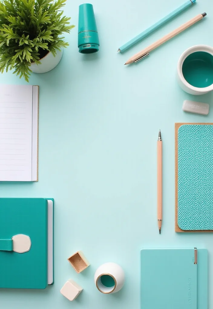10 Teal Office Ideas for Bold Modern Color - 9. Teal Office Accessories
