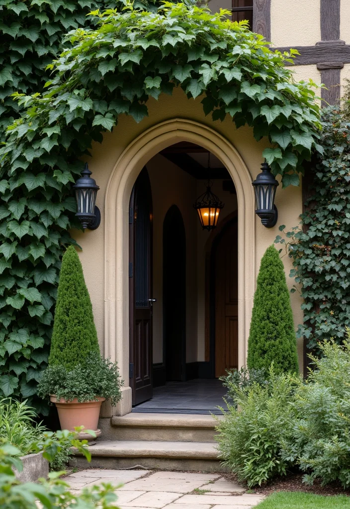 10 Tudor Front Porch Ideas for Classic Storybook Charm - 2. Elegant Archways