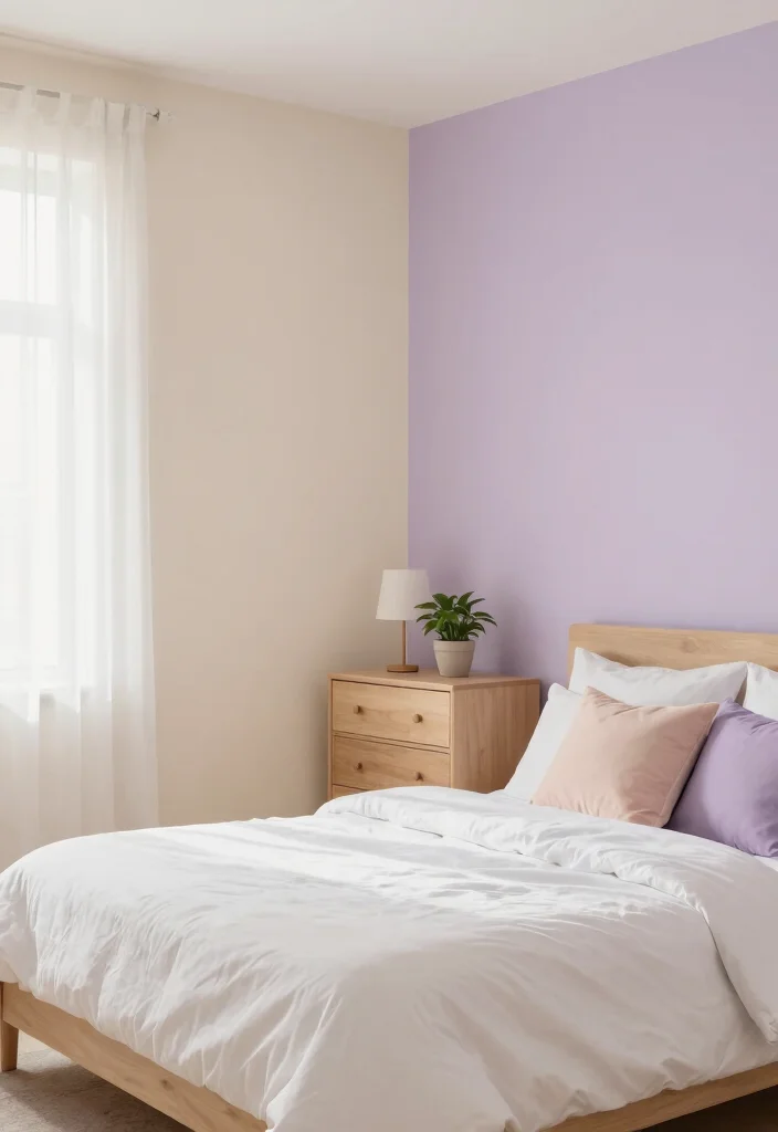 10 Two Color Bedroom Wall Paint Ideas That Add Visual Interest - 1. Soft Neutrals and Pastels 1