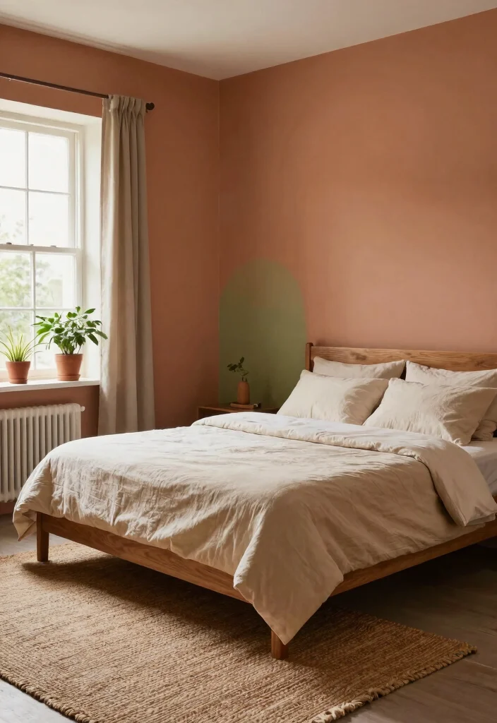 10 Two Color Bedroom Wall Paint Ideas That Add Visual Interest - 3. Earthy Tones with a Pop 1