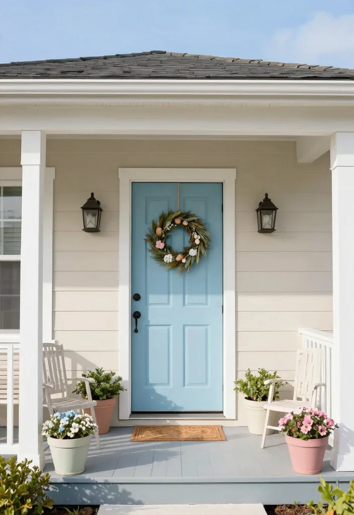 12 Blue Front Door Paint Colors for a Fresh Welcoming Entry - 1. Soft Sky Blue 1
