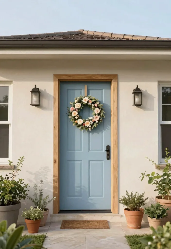 12 Blue Front Door Paint Colors for a Fresh Welcoming Entry - 10. Misty Blue 1