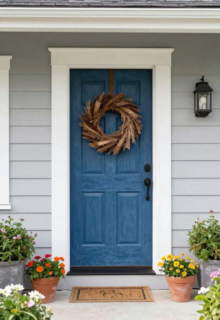 12 Blue Front Door Paint Colors for a Fresh Welcoming Entry - 11. Denim Blue 1