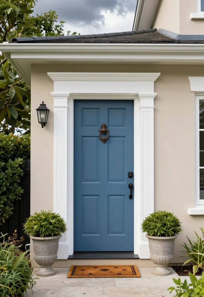 12 Blue Front Door Paint Colors for a Fresh Welcoming Entry - 12. Stormy Blue 1