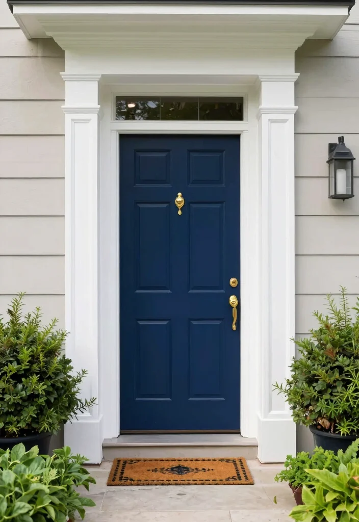 12 Blue Front Door Paint Colors for a Fresh Welcoming Entry - 3. Deep Navy Blue 1