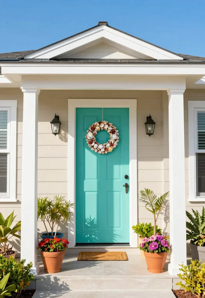 12 Blue Front Door Paint Colors for a Fresh Welcoming Entry - 4. Coastal Aqua 1